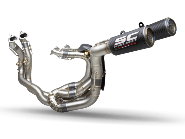 SC-Project WSBK Full Exhaust System CR-T M2 for Ducati Panigale V4 3/4 left transparent PNG