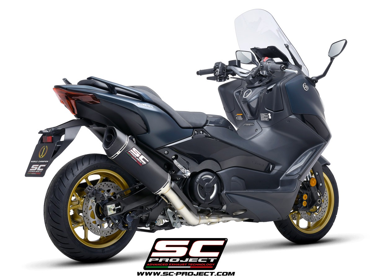 Yamaha TMax 560 m.y. 2022 SC1-R carbon fibre full system exhaust stainless steel homologated euro 5 3/4 rear